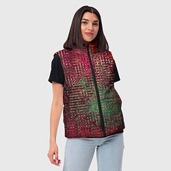 Женский жилет Текстурный тёмный красно-зелёный, цвет: 3D-черный — фото 2