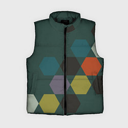 Женский жилет Кластер зеленая ночь, цвет: 3D-черный