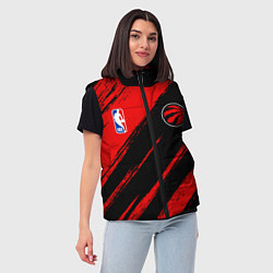 Женский жилет Торонто Рэпторс - красные потертости, цвет: 3D-черный — фото 2