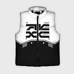 Женский жилет Кибер текстура - черно белая