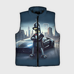 Женский жилет Крутой Бендер рядом с Ламборджини, цвет: 3D-черный