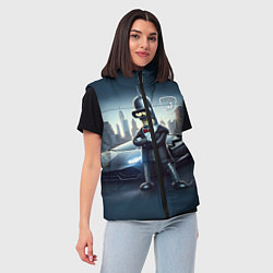 Женский жилет Крутой Бендер рядом с Ламборджини, цвет: 3D-черный — фото 2