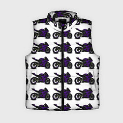 Женский жилет The motorcycle is dark purple, цвет: 3D-черный