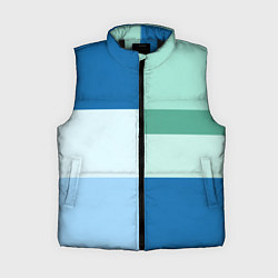 Женский жилет Мятное небо колор-блок, цвет: 3D-черный