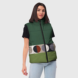 Женский жилет Луна Малевича сосновый зеленый, цвет: 3D-черный — фото 2