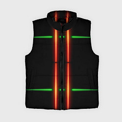 Женский жилет Neon green black red line, цвет: 3D-черный