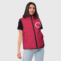 Женский жилет Страж Squid game круг, цвет: 3D-черный — фото 2