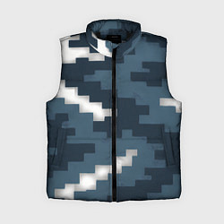 Женский жилет Пиксельная текстура камуфляж, цвет: 3D-черный