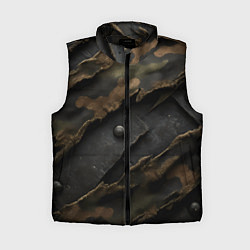 Женский жилет Камуфляжная ткань на металле, цвет: 3D-черный