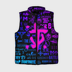 Женский жилет Doom логотипы игр неон