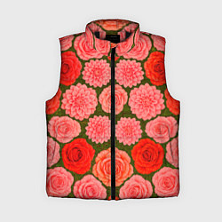 Женский жилет Цветочная поляна паттерн, цвет: 3D-черный