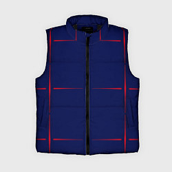 Женский жилет Color blue red stripes, цвет: 3D-черный