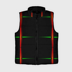 Женский жилет Color black green orange stripes
