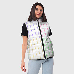 Женский жилет Color white multicolored stripes, цвет: 3D-черный — фото 2
