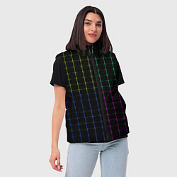 Женский жилет Color black multicolored stripes, цвет: 3D-черный — фото 2