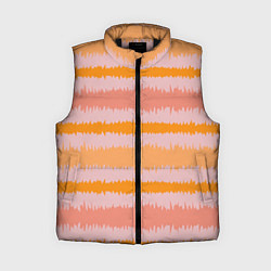 Женский жилет Полосы зигзагообразные оранжево-розовые, цвет: 3D-черный