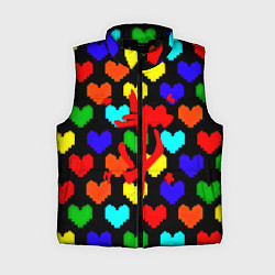 Женский жилет Doom love pixel pattern, цвет: 3D-черный