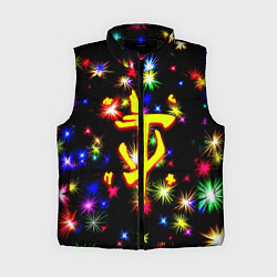 Женский жилет Doom новогодние искры, цвет: 3D-черный