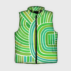 Женский жилет Абстрактный узор зеленый, цвет: 3D-черный