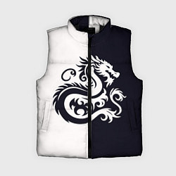 Женский жилет Дракон на темно-синем, цвет: 3D-черный