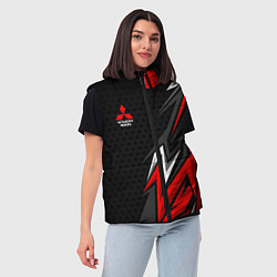 Женский жилет Митсубиси - спортивный красный, цвет: 3D-черный — фото 2