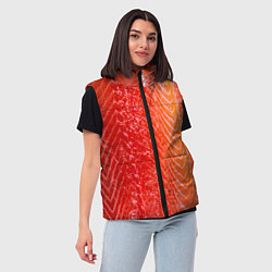 Женский жилет Лосось филе текстура, цвет: 3D-черный — фото 2