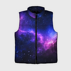 Женский жилет Голубо фиолетовый неоновый космос, цвет: 3D-черный
