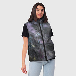 Женский жилет Абстракция - dark blue oil painting, цвет: 3D-черный — фото 2
