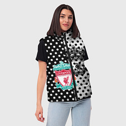 Женский жилет Liverpool черно белые точки, цвет: 3D-черный — фото 2