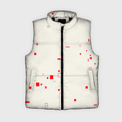 Женский жилет Color white red shapes, цвет: 3D-черный
