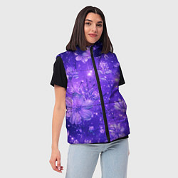Женский жилет Цветочный индиго с искрами, цвет: 3D-черный — фото 2