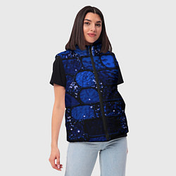 Женский жилет Чёрно-синий витражные плитки, цвет: 3D-черный — фото 2