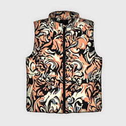 Женский жилет Абстрактный паттерн персиковый, цвет: 3D-черный