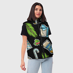 Женский жилет Christmas soul, цвет: 3D-черный — фото 2