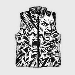 Женский жилет Свирепые лица и молнии - нейроарт