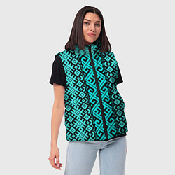 Женский жилет Орнамент славянский, цвет: 3D-черный — фото 2