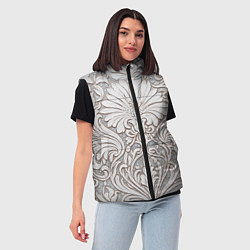 Женский жилет Вензельные цветы, цвет: 3D-черный — фото 2