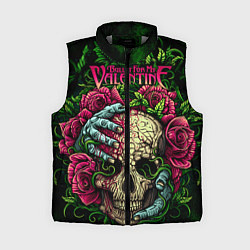 Женский жилет BFMV: Roses Skull, цвет: 3D-светло-серый
