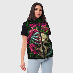 Женский жилет BFMV: Roses Skull, цвет: 3D-черный — фото 2