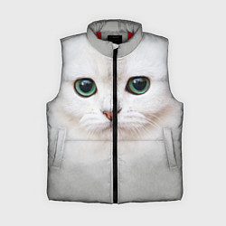 Женский жилет Белый котик, цвет: 3D-красный