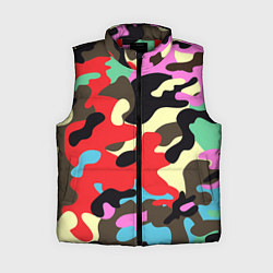 Женский жилет Яркий камуфляж, цвет: 3D-красный