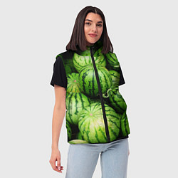 Женский жилет Арбузы, цвет: 3D-черный — фото 2