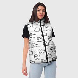 Женский жилет Undertale Annoying dog white, цвет: 3D-красный — фото 2