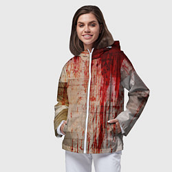 Ветровка с капюшоном женская Бинты 1, цвет: 3D-белый — фото 2