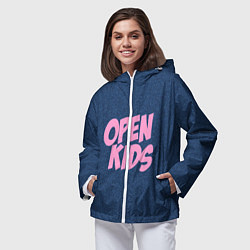 Ветровка с капюшоном женская Open kids, цвет: 3D-белый — фото 2