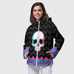 Ветровка с капюшоном женская Colored Skull, цвет: 3D-белый — фото 2