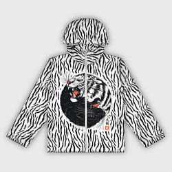 Ветровка с капюшоном женская Yin Yang Tigers, цвет: 3D-белый