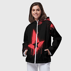 Ветровка с капюшоном женская Astralis: Black collection, цвет: 3D-белый — фото 2