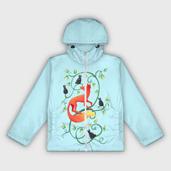 Ветровка с капюшоном женская Милая лисичка, цвет: 3D-белый