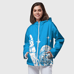 Ветровка с капюшоном женская Гагарин рокер, цвет: 3D-белый — фото 2